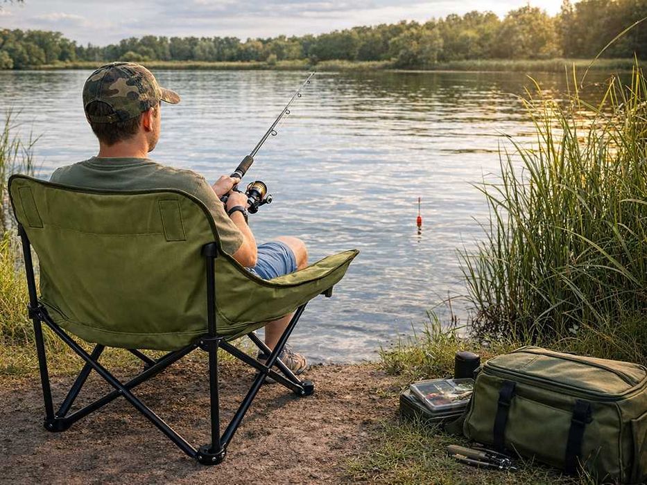 Krzesełko turystyczne składane mocne wygodne na ryby i camping