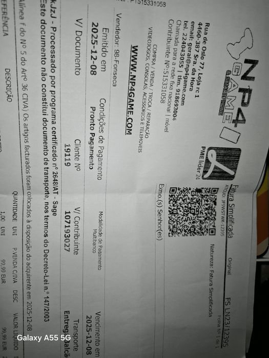 Telemóvel ZTE Blade A55 4/64GB preto