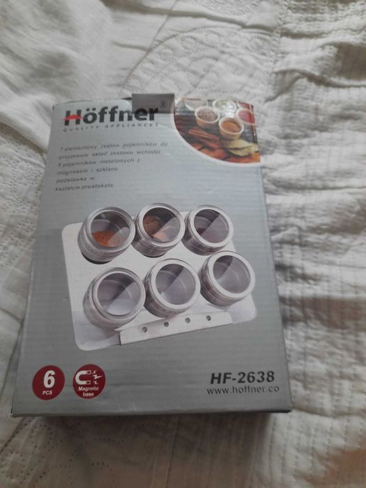 Höffner zestaw 6 magnetycznych pojemnikòw na przyprawy