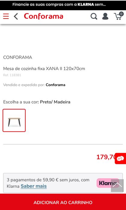 Mesa de cozinha/sala de jantar fixa Xana