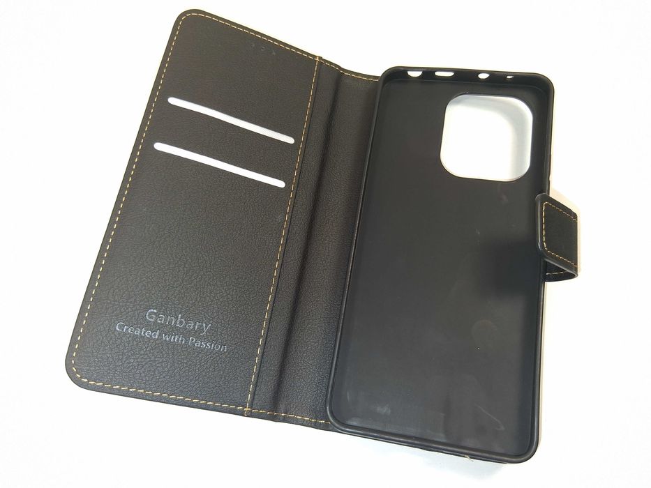 Z200 Etui Portfelowe Ganbary Do Xiaomi Redmi Note 13 4G Czarne Skóra