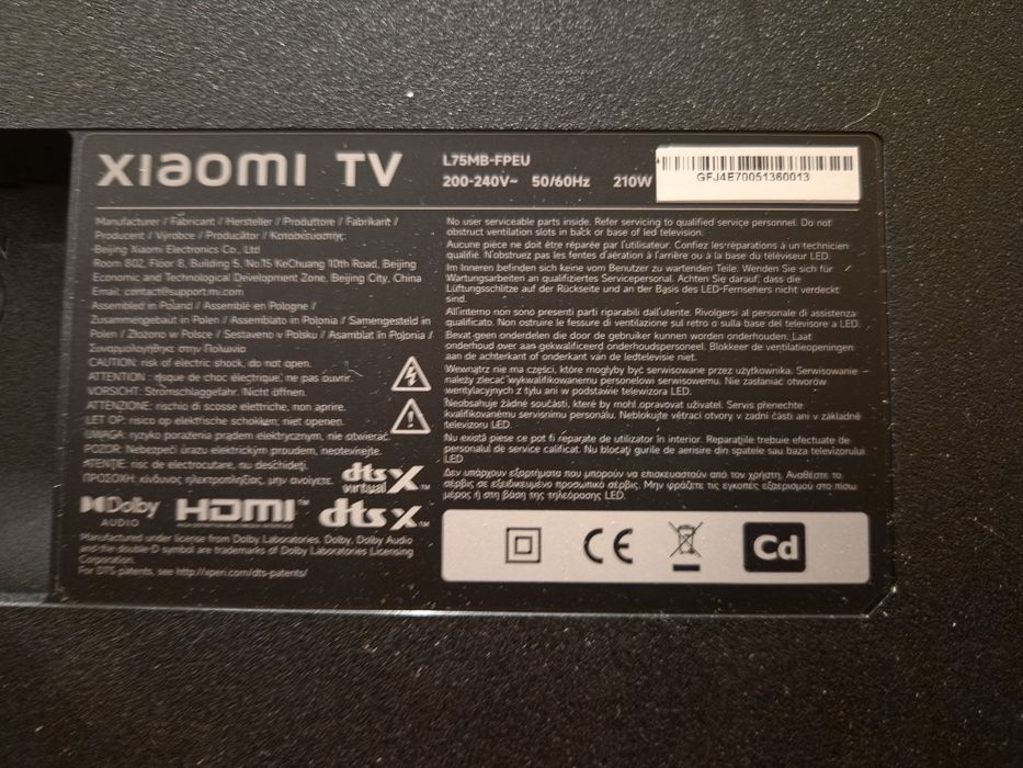 TV Xiaomi F PRO  75"