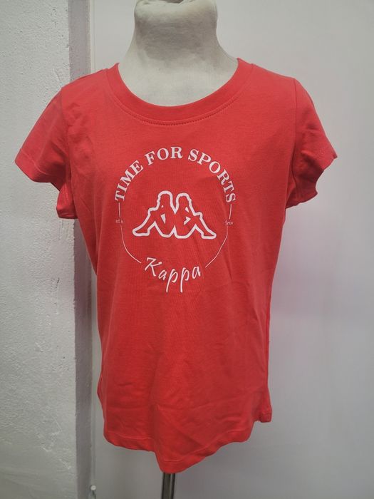 Kappa t-shirt dziewczęcy czerwony bawełna rozmiar 134/140