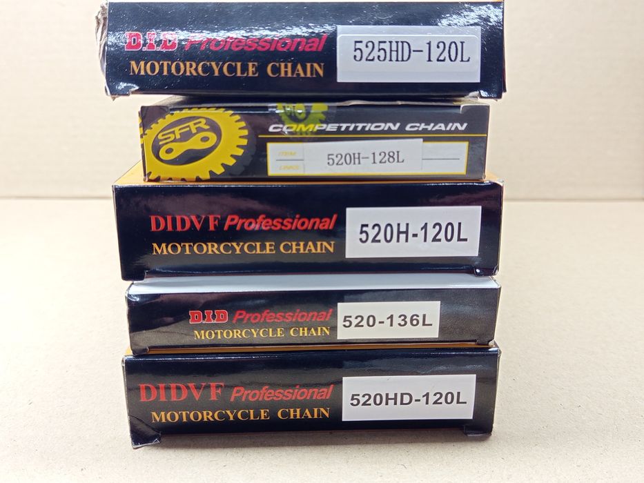 Ланцюг мото 520/525/530 сальниковый, без сальниковый  "DID , SFR"