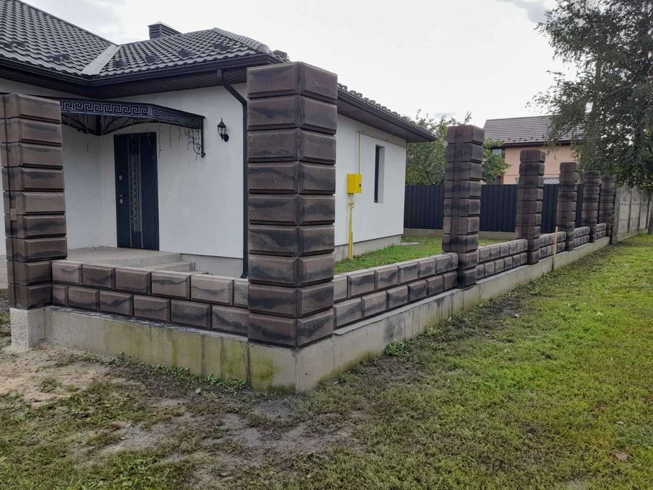 Модульний Блок для паркану, забора Бетонні блоки. Євроблок