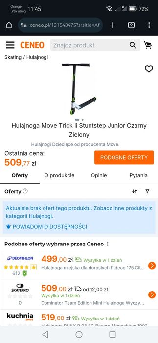 Hulajnoga wyczynowa move trick Li stuntstep junior czarno zielony