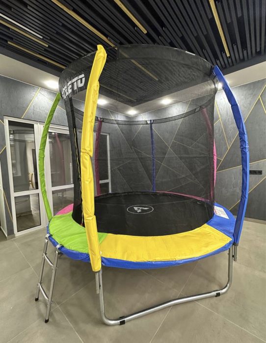 НАЙБЕЗПЕЧНІШІ! Батут з внутрішньою сіткою Atleto! 152 252 312 374 404
