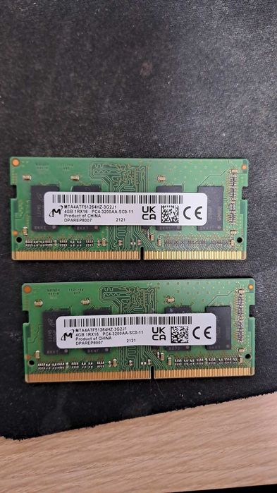 Pamięć RAM DDR4, 8GB Micron, z laptopa