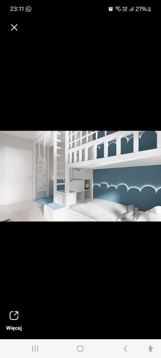 Łóżka na antresoli zabudowy z drewna