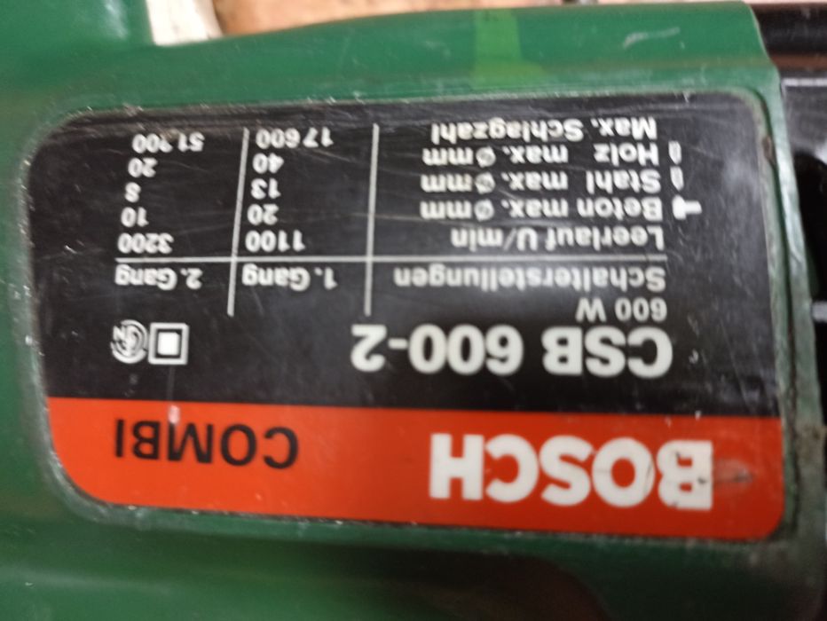 Berbequim BOSCH CSB 600-2 COMBI