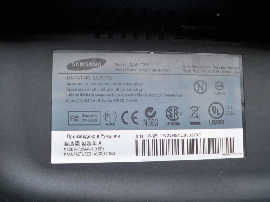 monitor Samsung SyncMaster T220 22cale matryca TN, niesprawny