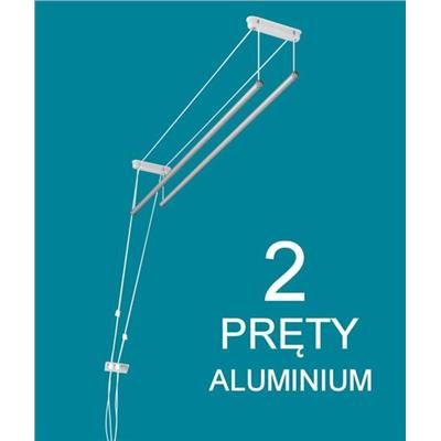 Suszarka sufitowa 2 pręty 160x18,5cm fi16 alum