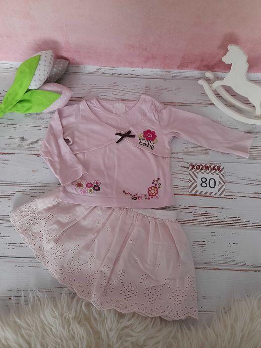 komplet koszulka spódniczka rozm 80