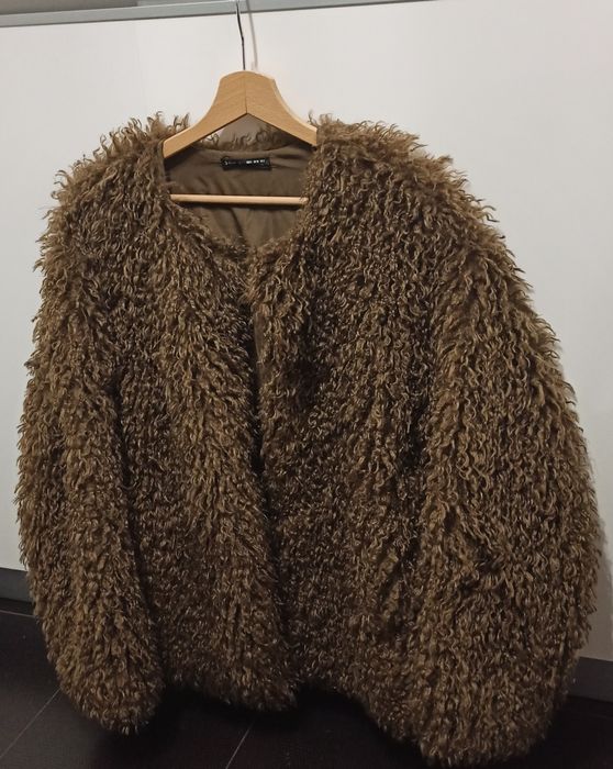 Kurtka lama futerko brązowe czekoladowe puszyste viral
