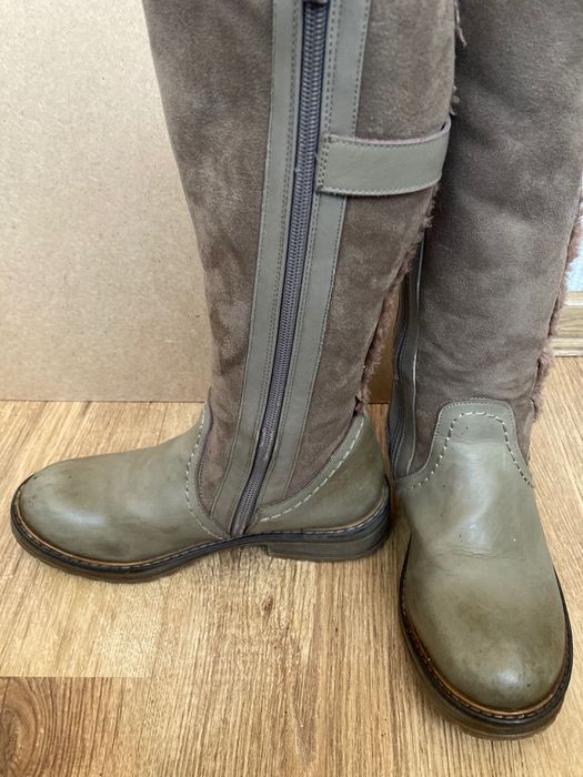 Зимние сапоги 35 р натуральная кожа замш