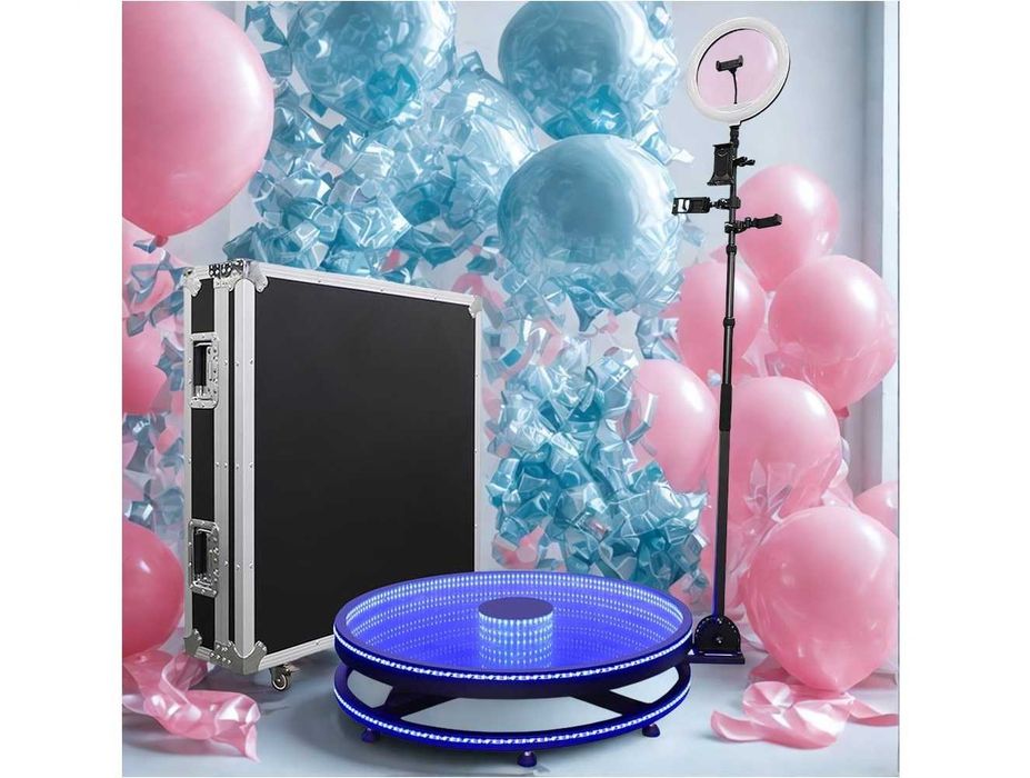 Fotobudka 360 SZKLANA LED, Wideobudka, 100 CM NOWA + walizka transpor