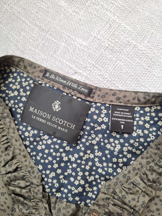 Maison Scotch jedwabna bluzka koszula 100% jedwab silk XS S 34 36
