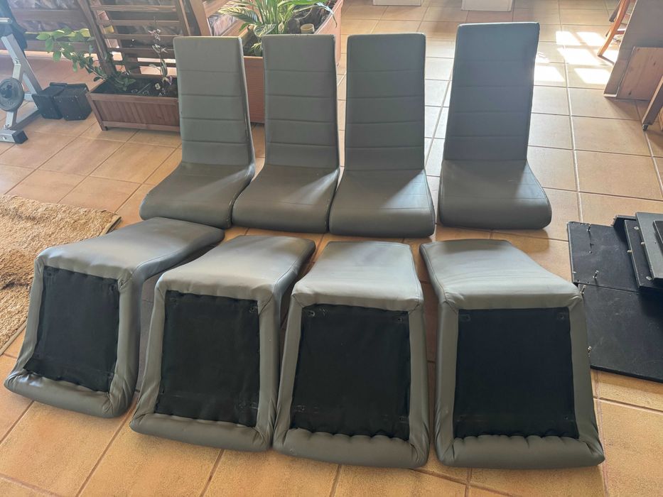 Conjunto 8 Assentos/Encostos de Cadeira Cinzentos - Projeto DIY
