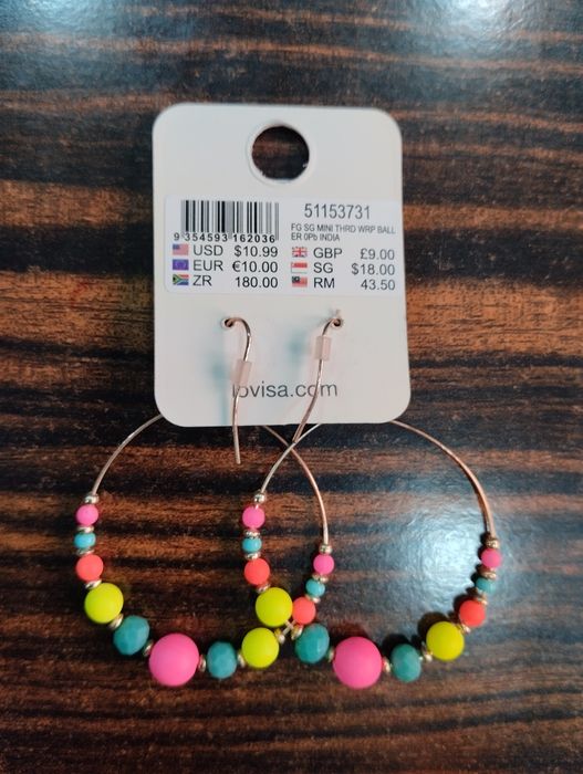 Nowe Kolczyki koła Lovisa kolorowe