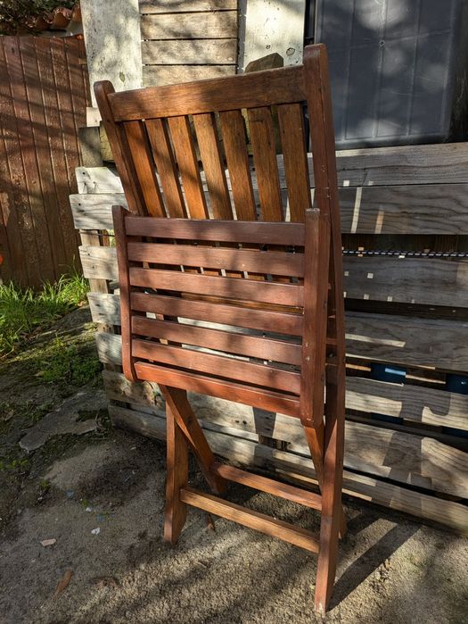 8 Cadeiras de Exterior dobravel em teka