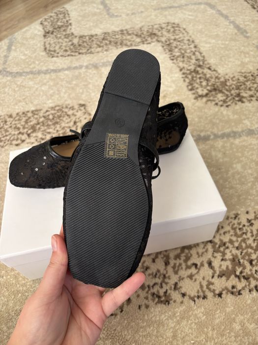 Балетки 39 розмір чорні сітка