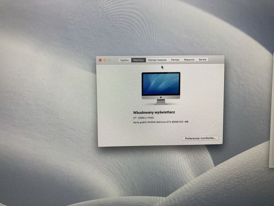 Apple Imac 27  cali koniec 2012