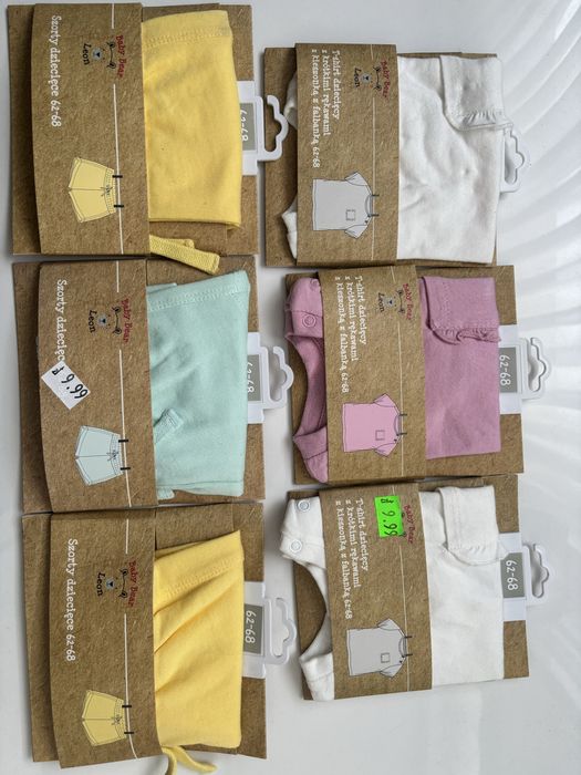 3x tshirt i 3 x szorty rozm 62-68 Beaby Bear Leon