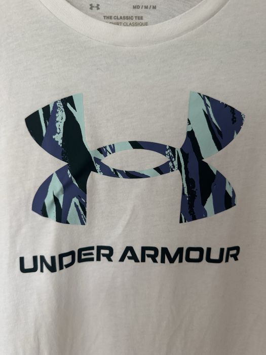 Koszulka Under Armour M biała logowana sportowa pilates tshirt damska