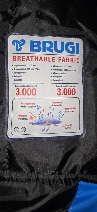 Kurtka narciarska unisex Brugi niebieska, jak nowa