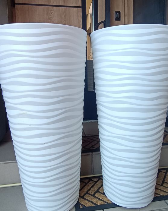 Donica biała wysoka 3D - 2szt