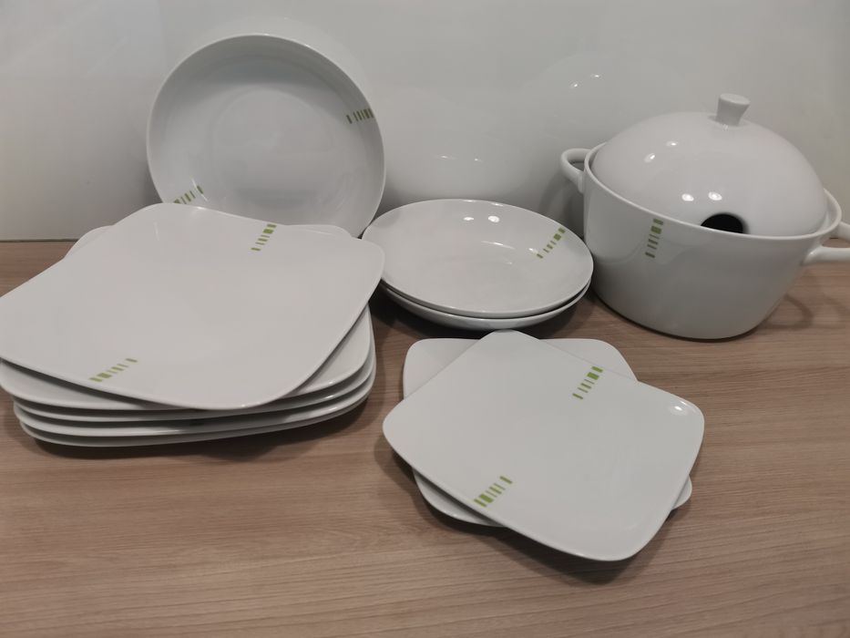 Serwis obiadowy Wawel biała porcelana stan bdb