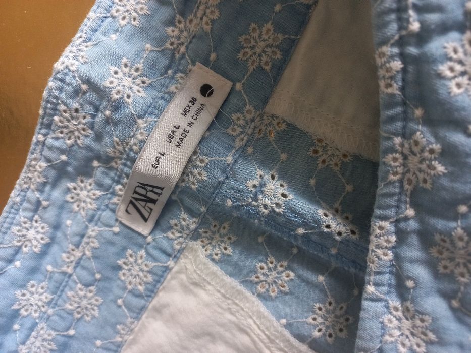 Spodenki azurowe z haftem Zara