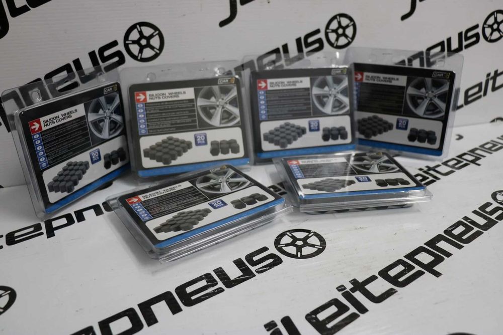 Kit Novo Tampas 19mm pretas para parafusos de Jantes