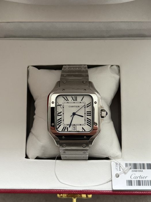 Cartier santos 40mm nowy z biała tarczą