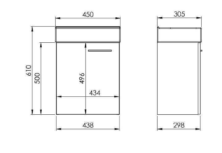 Szafka: ELITA SET TINY 45 szafka + umywalka + bateria