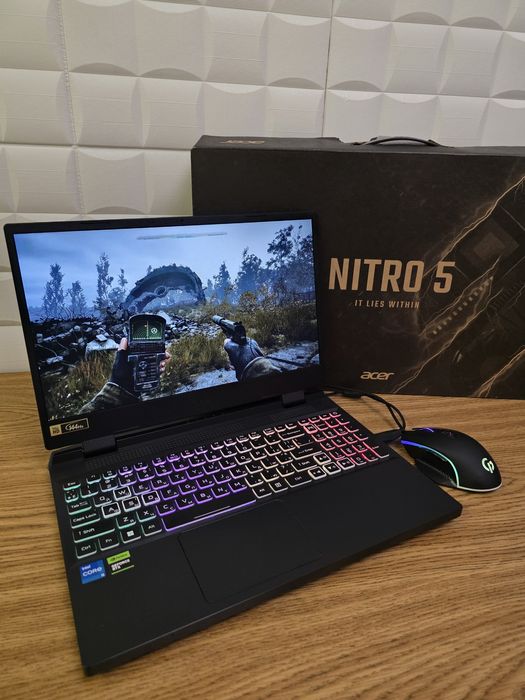 Геймерский 2023г.Ноутбук Acer Nitro 5—15,6",16ГБОЗУ,SSD512ГБ,RTX3050
