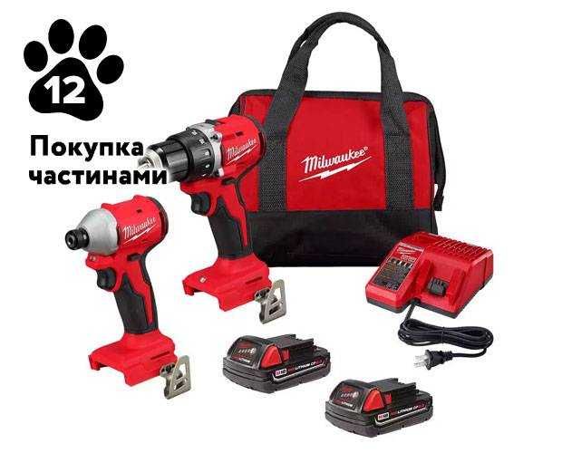 Набір компактних безщіткових шурупокрутів M18 Milwaukee 3692-22CT