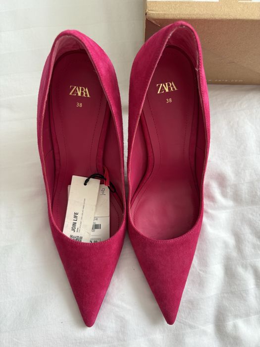 Туфлі човники Zara лодочки зара фуксія