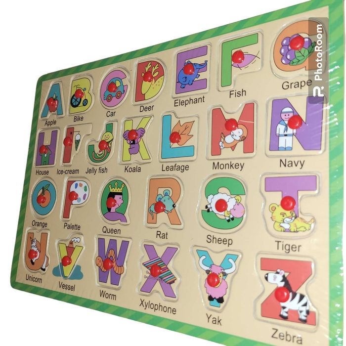 Nowa drewniana układanka Alfabet puzzle #112