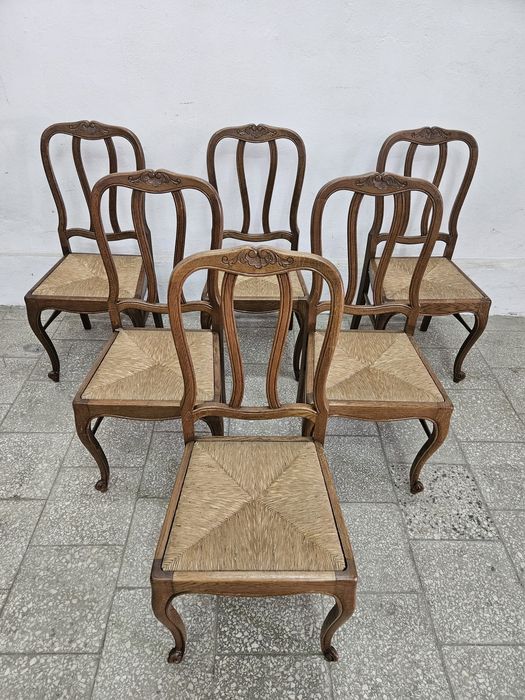 Ładne stylowe krzesla ludwikowskie komplet 6 sztuk Francja /