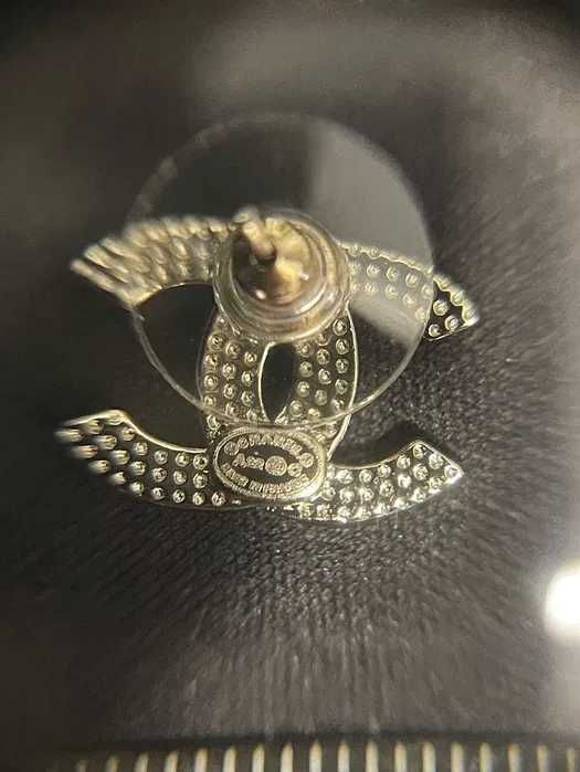 kolczyki złote próba 585 chanel oryginalne nowe do uszu błyszczące