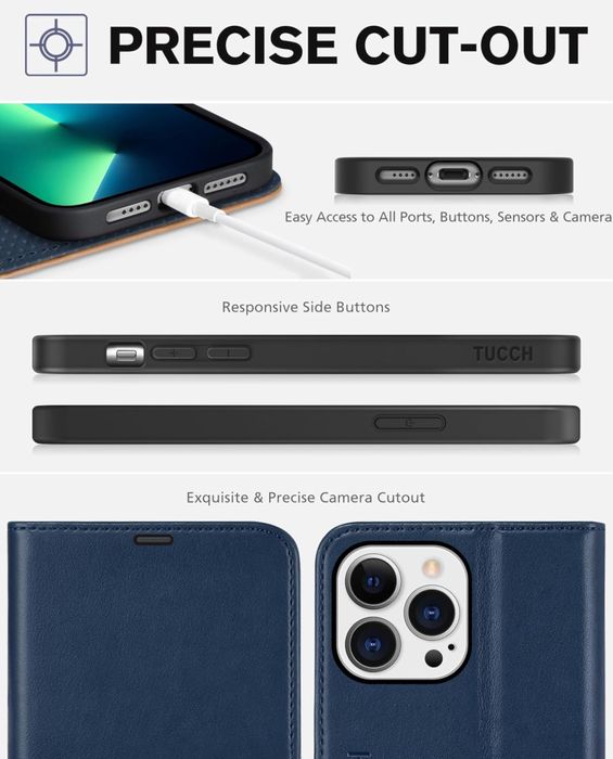 TUCCH Etui / Case do iPhone 13 Pro Max z kieszeniami na karty