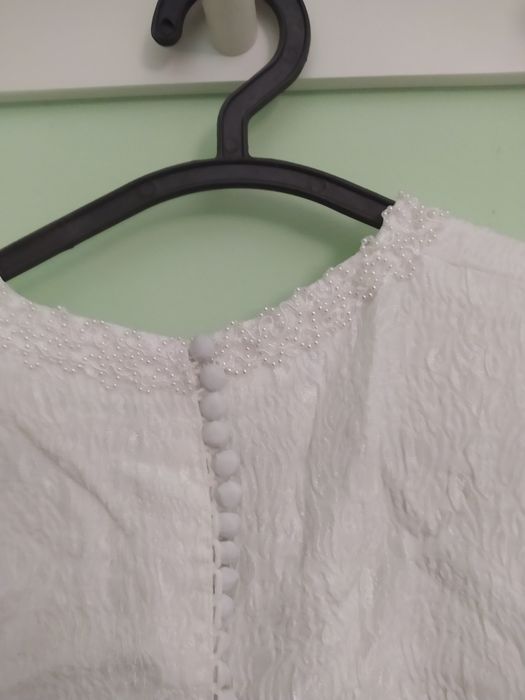 Vestido noiva branco completo manga comprida tam M.