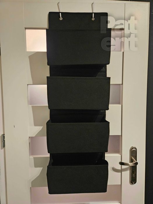 Wiszący organizer do powieszenia z 4 kieszeniami na drzwi czarny