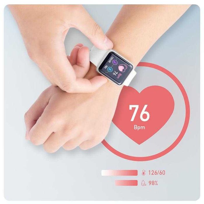 Смарт часы Y68 Белые Smart Watch Умные часы Фитнес браслет D20