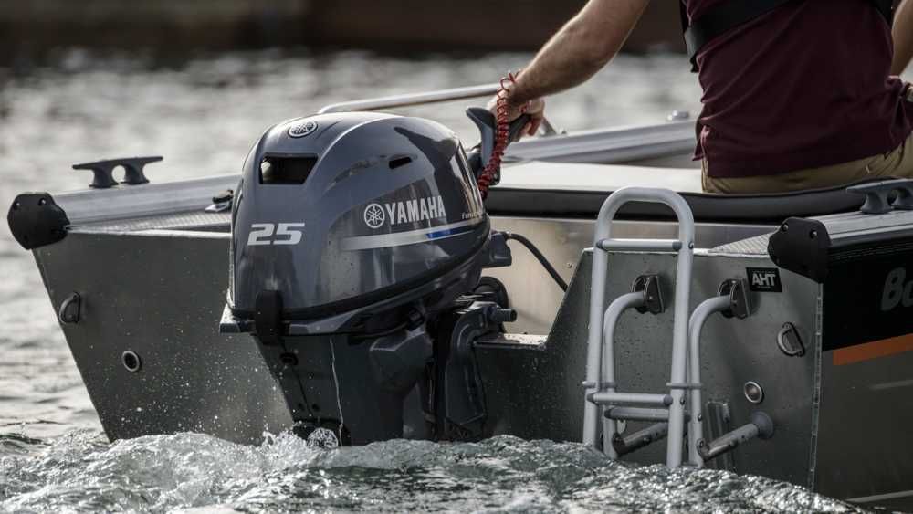 Yamaha F25G | silnik zaburtowy | 25 KM | rumpel, manetka | waga 57 kg