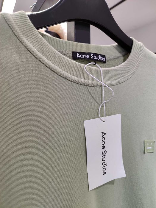 Світшот Acne Studios Face Patch Crewneck Sweatshirt Sage