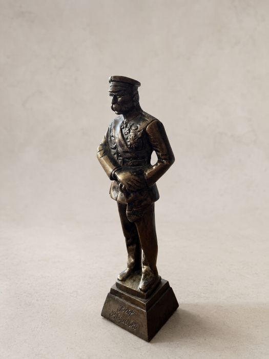 Józef Piłsudski – ciężka figura z brązu/mosiądzu 28 cm, 2,45 kg