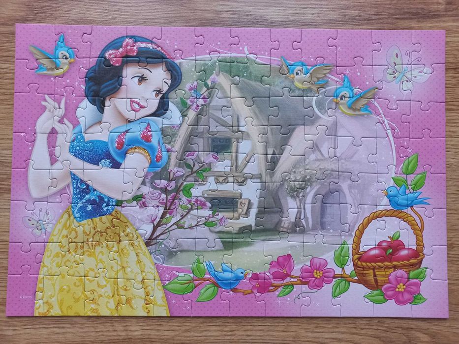 Puzzle Trefl Królewna Śnieżka 2w1 100el i 70el + Księżniczki 160el