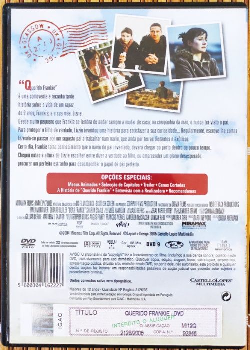 Querido Frankie - Dear Frankie - 2004 - DVD Samora Correia • OLX Portugal